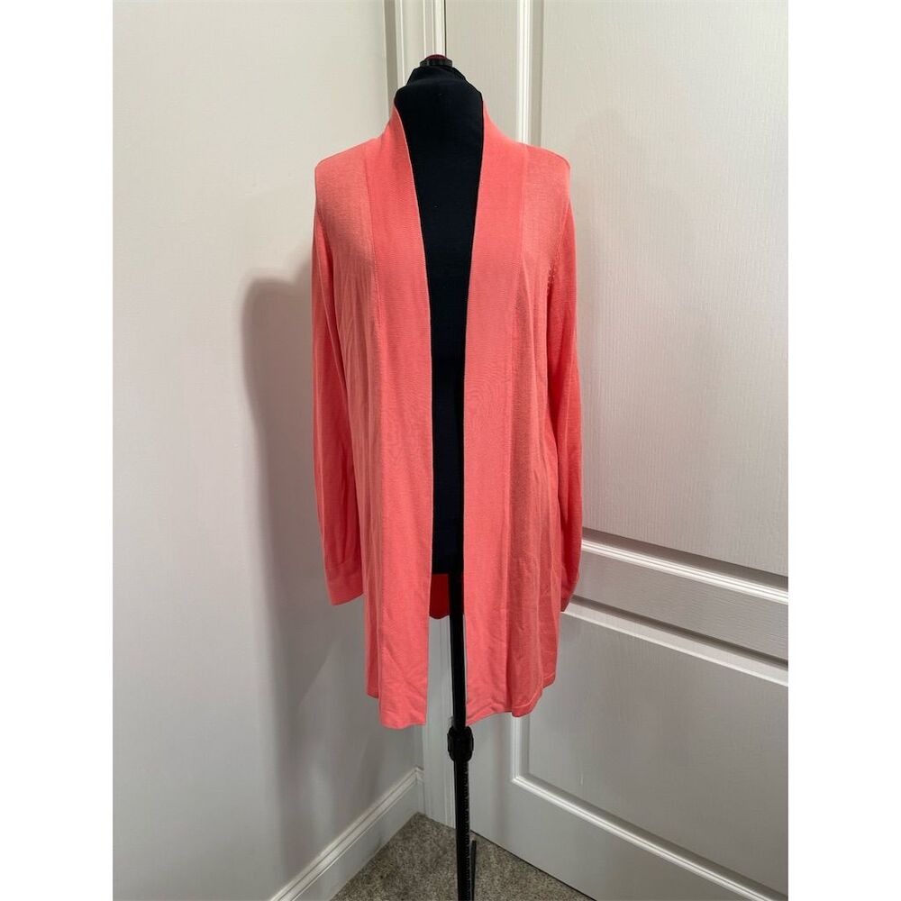 Chico's Women's Cardigan Sweater Size 0 Orange Open Front Casual   sku166